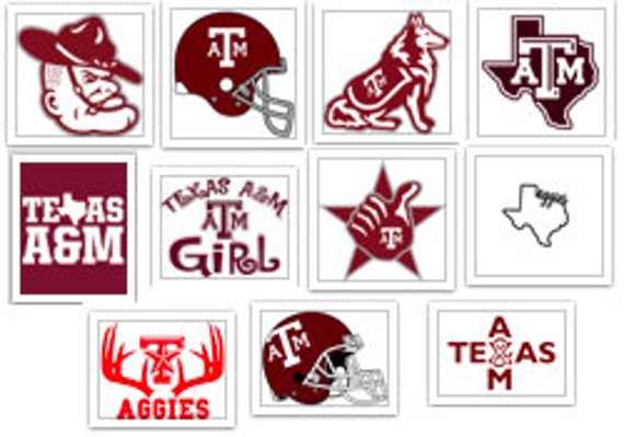 Texas A&M Aggies Football Logo Decal Lot SVG Cut Files Instant