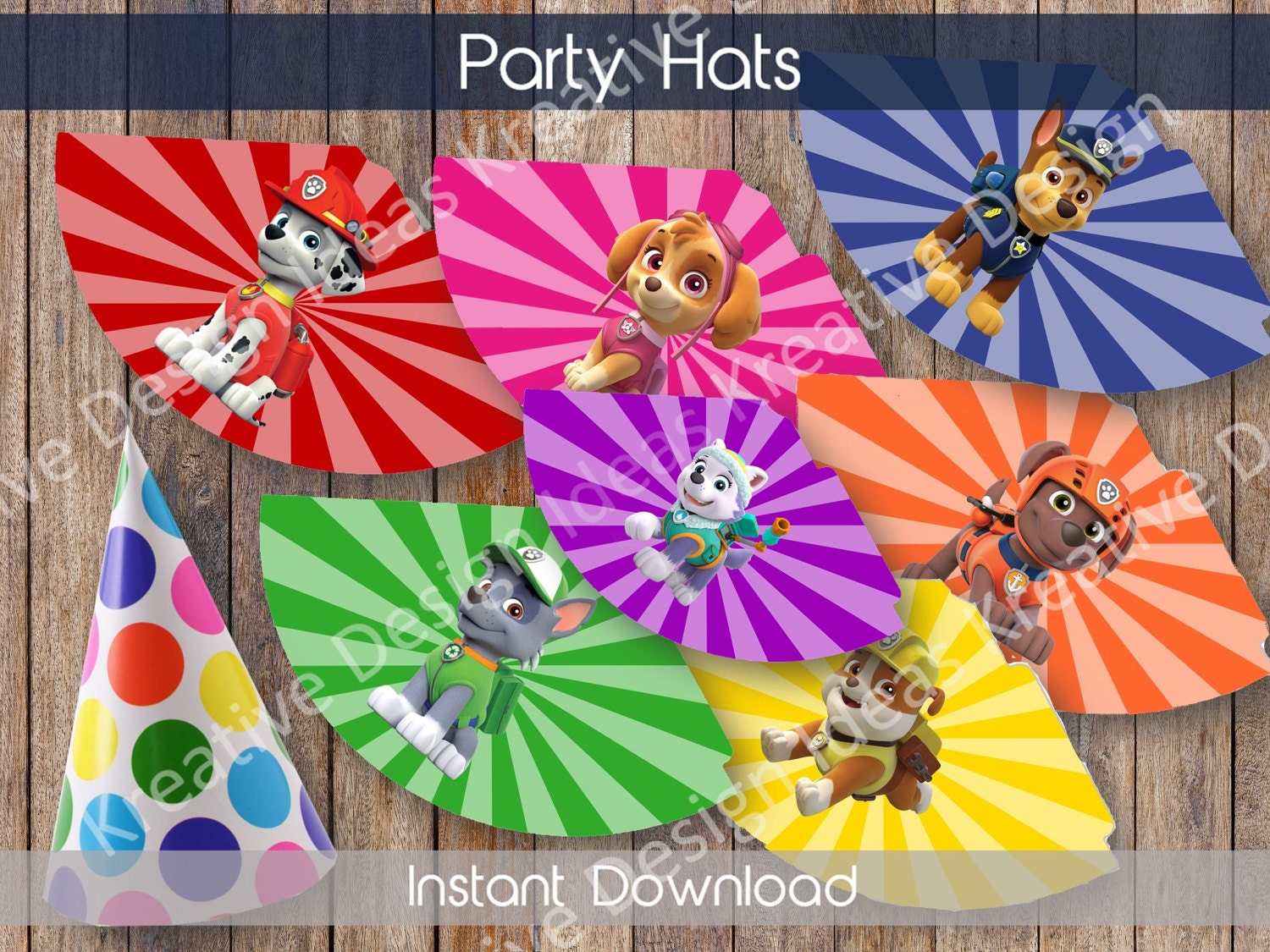 Paw Patrol Party Hats Paw Patrol Printable Party Hats Paw