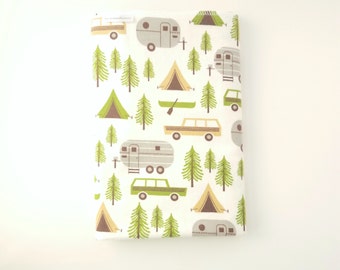 Camper Swaddle Blanket / Baby Shower Gift / Baby Boy Gift / Baby Girl Gift / Newborn Swaddle Blanket / Camping Receiving Blanket / Trailers