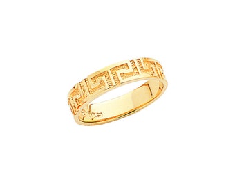 14k Yellow Gold Greek Key Design Ring.