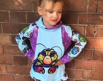 Folded collar character jumper