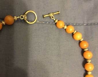 Final sale! Agate,pewter, and murano glass beaded necklace.