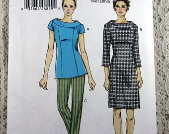 Vogue 8886, Misses' Top, Dress and Pants Sewing Pattern, Easy Dress Pattern, Easy Top Pattern, Easy Pants Pattern, Misses' 16 - 24, Uncut