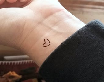 Whimsical heart tattoo tiny tattoos temporary tattoo fake tattoo heart tattoos