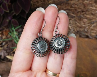 Adorable Sterling Flower Earrings