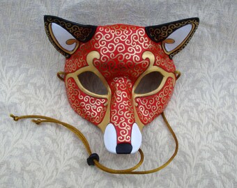 MADE TO ORDER Leather Venetian Fox Mask... masquerade costume mardi gras halloween burning man