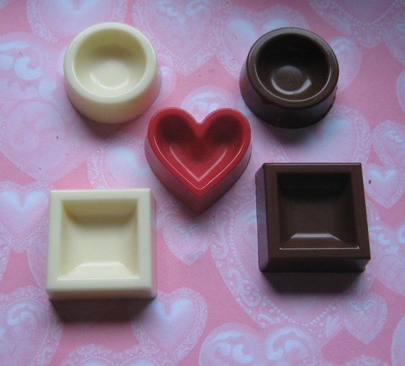 5 piece mini chocolate candy dishes dessert cups