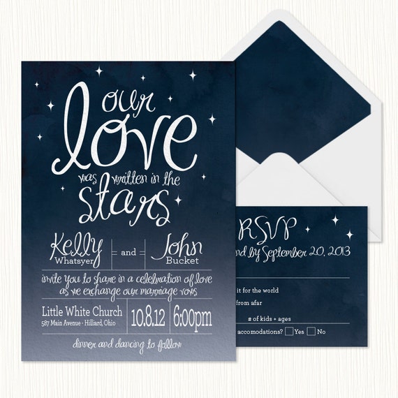 In The Stars Wedding Invitation PRINTABLE