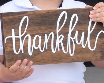 Thankful Wood Sign, Rustic Wood Sign, Wall Decor, Rustic Decor, Fall Decor