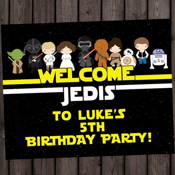 star wars birthday sign custom name star wars welcome sign