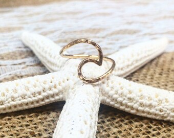 Wave Ring . SS GF RGF . Stacking Ring . Hawaii Wave Jewelry . Sterling 14k Gold Fill Rose Gold Fill Wave Ring . Stacking Ring .