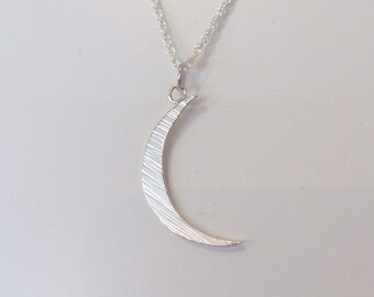 Medium Crescent Moon Pendant - Sterling Silver
