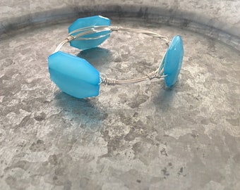 Caribbean Blue wire bangle