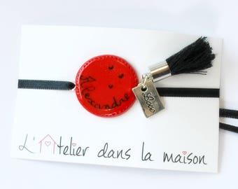 Personalized name charms and Red Medallion bracelet