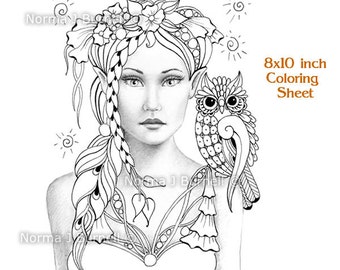 Opal And Lupine Fairy Tangles Printable Coloring Book Sheets By Norma J Burnell Pages Grayscale Images Books