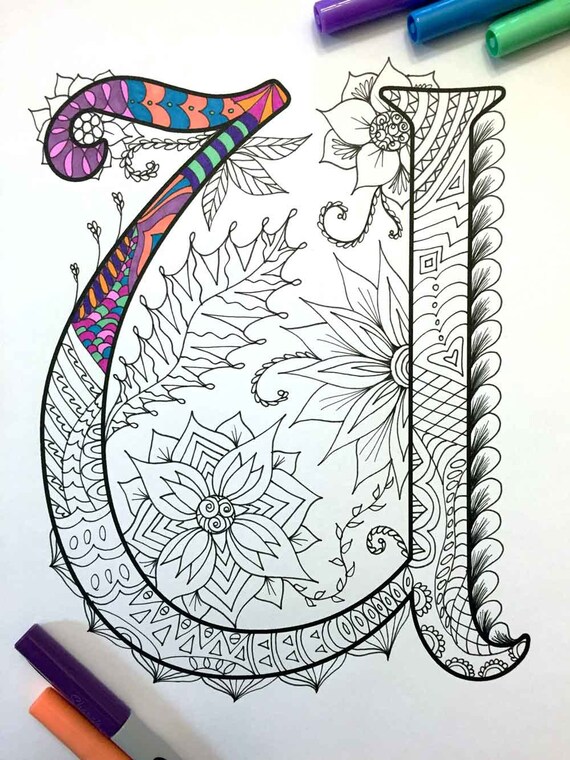letter u zentangle inspired by the font
