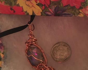 Sparkling Faceted Glass Pendant Necklace