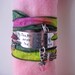 Hand Stamped - Hand Dyed Silk Ribbon Bracelet - My sister has the best sister in the world...me too