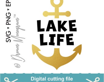 Lake life Svg, Lake bum svg, Anchor svg, Summer svg, Lake svg, Aloha svg, Cutting files for use with Silhouette Cameo, ScanNCut, Cricut