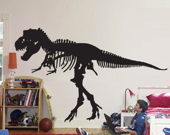 Wall Decal Sticker Removable T REX Dinosaur 46" Tall 76"wide in White or Black