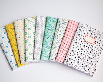 Notebook Set - Set of 3 blank notebooks journals - School supplies - Choose your Cahier Cover Pattern - Cute Paper Goods