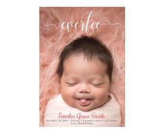 baby name announcement card