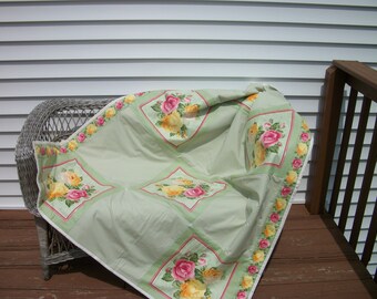 Pink and Yellow Roses Quilt