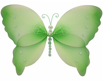 Nylon Butterfly Decor Fake Hanging Butterflies Decorate Baby Girls Childs Nursery Bedroom Ceiling Wall Birthday Party Shower Wedding Crystal