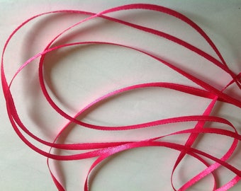 Hot pink, 3mm sateen ribbon