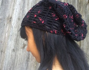 crochet hat Slouchy beanie, Summer Beanie, crochet Slouchy Beanie, multicolored cotton hat, Summer slouchy beanie, women's cotton beanie