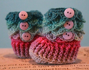 Crocodile Stitch Booties - Crochet Baby Booties - CUSTOM OPTIONS AVAILABLE