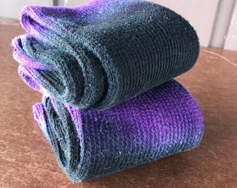 Tie Dye Thigh High Socks - Purple and Black 3