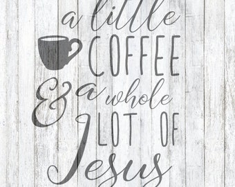 Download Coffee Gets Me Started Jesus Keeps Me Going SVG Cut File