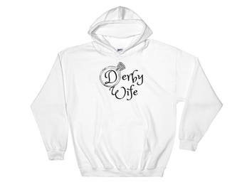 Roller Derby Wife Engagement Ring Logo Hoodie Hooded Sweatshirt Small Medium Large XL 2X 3X