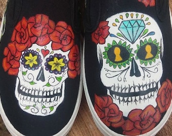Hand painted *MADE TO ORDER* Sugar Skulls Shoes