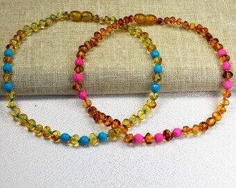 Baby Amber teething necklace / Baltic amber / Amber necklace / 100% Genuine Baltic Amber / Baby amber necklace / amber jewelry / handmade