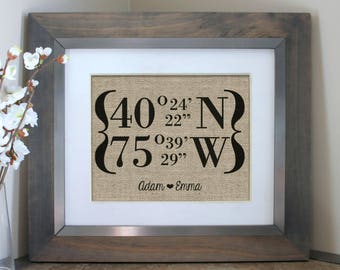 New Home Housewarming Gift Our First House Warming Latitude Longitude Sign New Home Housewarming Gift Our First House Warming Latitude Longitude Sign