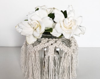 Macrame vasewrap, flower wrap