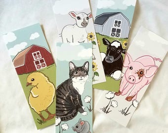 Farmhouse Bookmarks - Eco-friendly Set of 5
