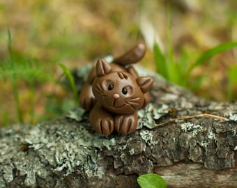 Cat Sculpture, Polymer Clay Cat, Handmade Pet Figurines