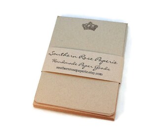 Flat Note Cards, Crown Note Cards, Blank Note Cards, Stationery Set, Rustic Stationery, Thank You Cards, Thank You Notes, Blank Notes,