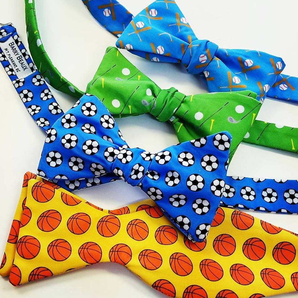 Sports Bow Ties Baseball Basketball Hockey Blue Bow Ties