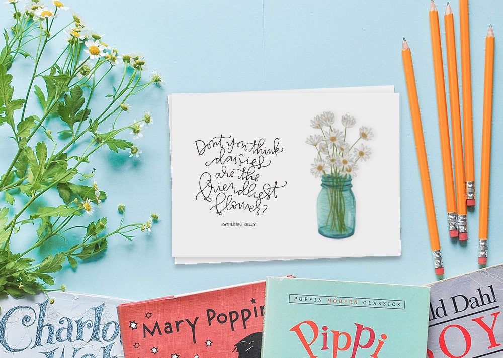 daisies you've got mail greeting card // fall greeting