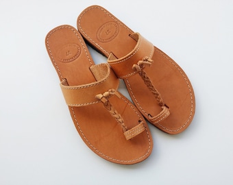 Toe Ring Sandals, Leather Sandals, Flat Sandals, Summer Flats, Ancient Greek Sandals