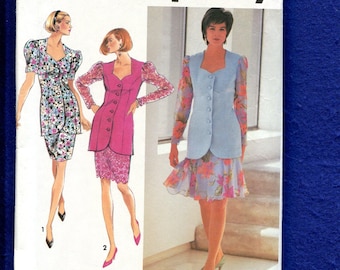 Simplicity 7658 Princess Seam Jacket with PUff Sleeves & Sweetheart Neckline Size 12..14..16 UNCUT
