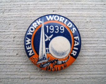 Original 1939 New York World's Fair Pinback Button
