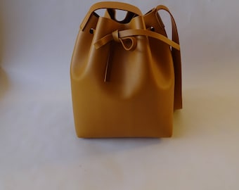 Faux leather bucket bag