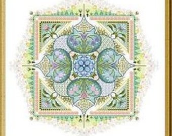 CHÂTELAINE Spring Knotgardencounted cross stitch pattern at thecottageneedle.com mandala