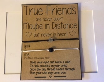 Distance Bracelets - Wish Bracelets, Miss You, Long Distance, One Way Ticket, Good Friends, True Friends, Love, Wish Bracelet, Mature Gift