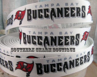 3 yards 7/8" Tampa Bay Buccaneers grosgrain ribbon